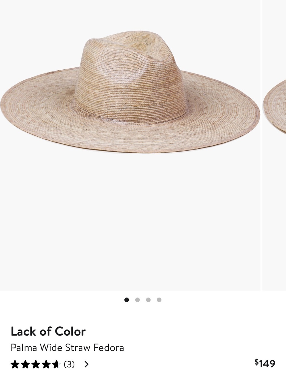 Lack Of Color Palma Wide Brim Straw Fedora Hat - Natural Tan - Picture 2 of 14